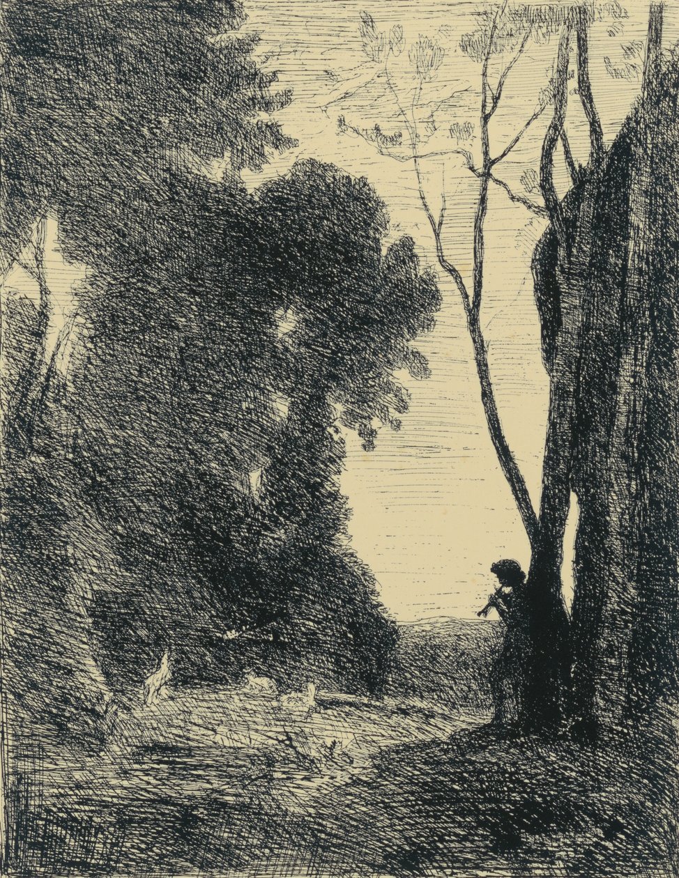Le Petit Berger, 2em Planche af Jean Baptiste Camille Corot