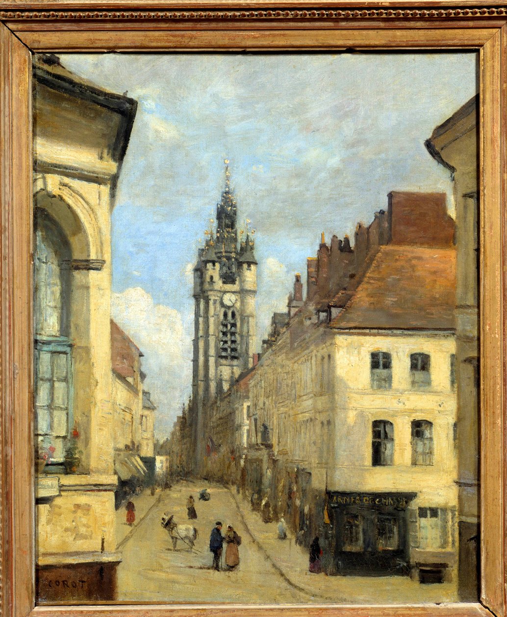 Klokketårnet i Douai Maleri af Camille Corot (1796-1875) 1871 Søn. 0,46x0,38m af Jean Baptiste Camille Corot