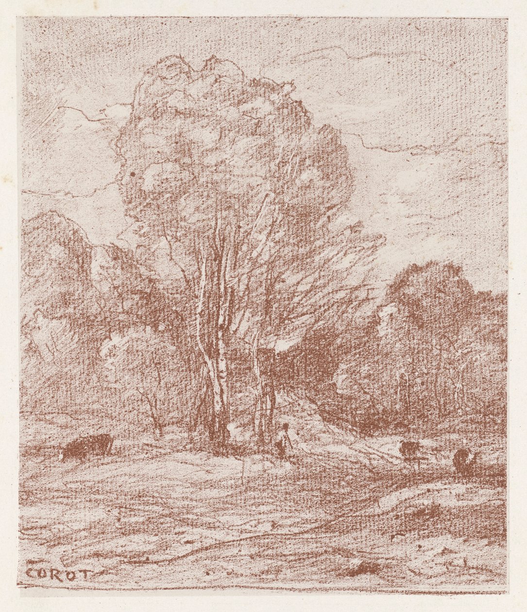 Kogræsgangen af Jean Baptiste Camille Corot