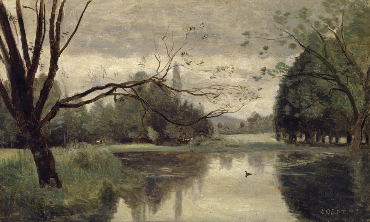 Andedammen Andedammen, 1855-1859. af Jean Baptiste Camille Corot