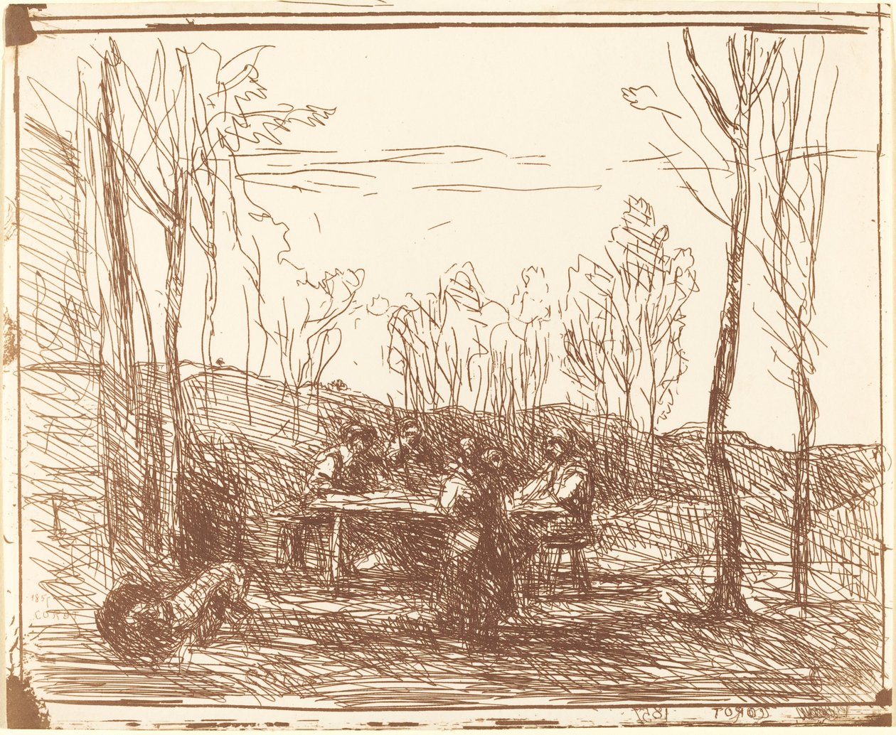 Frokost i en lysning af Jean Baptiste Camille Corot