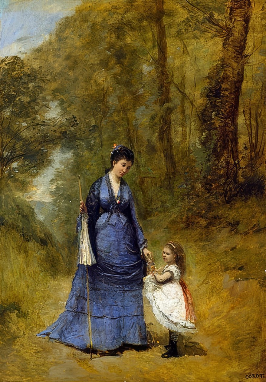 Madame Stumpf og hendes datter. 1872 af Jean Baptiste Camille Corot