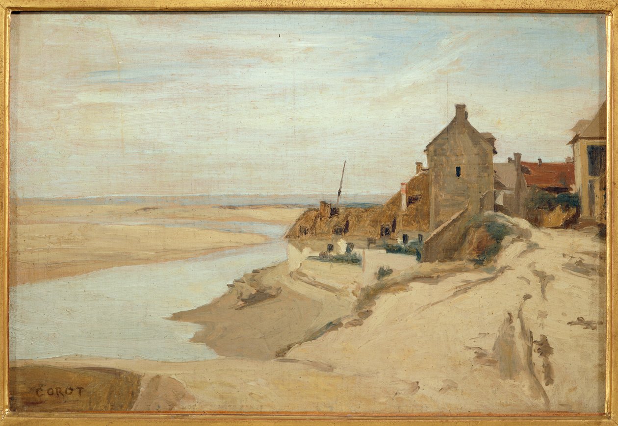 Fiskernes hytter i Sainte-Adresse ... af Jean Baptiste Camille Corot