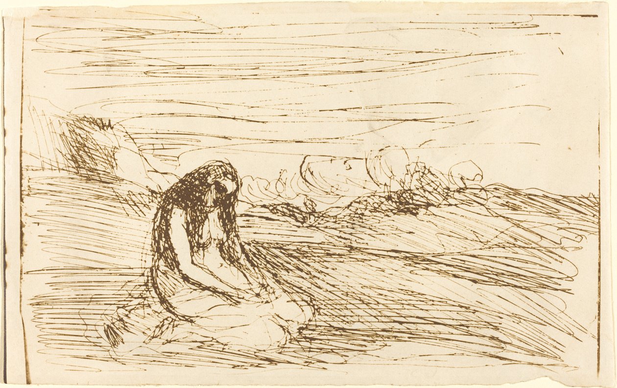 Maria Magdalene i meditation (Madeleine en meditation) af Jean Baptiste Camille Corot