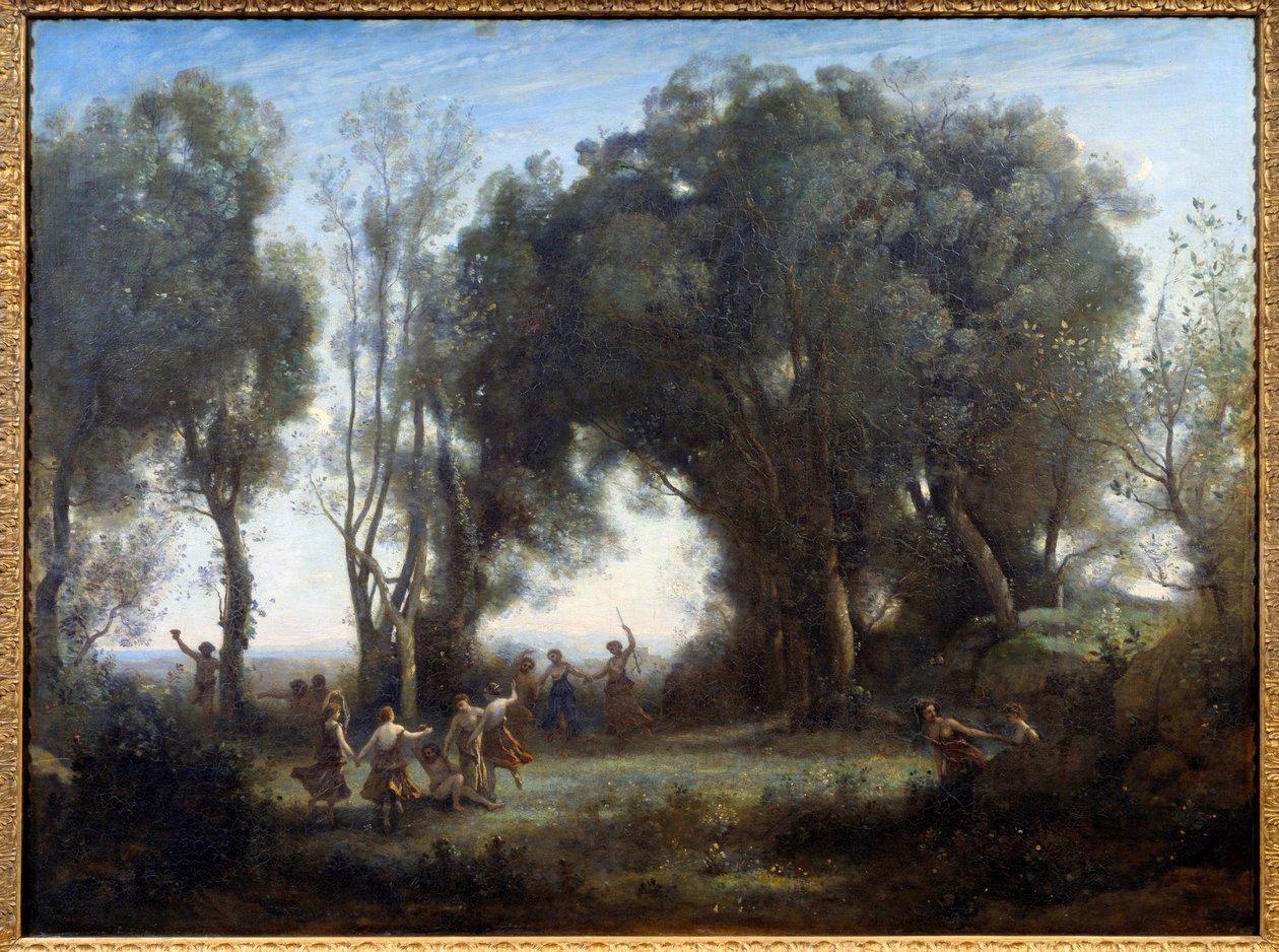 Matiné, nymfer danser. Maleri af Camille Corot (1796-1875) af Jean Baptiste Camille Corot