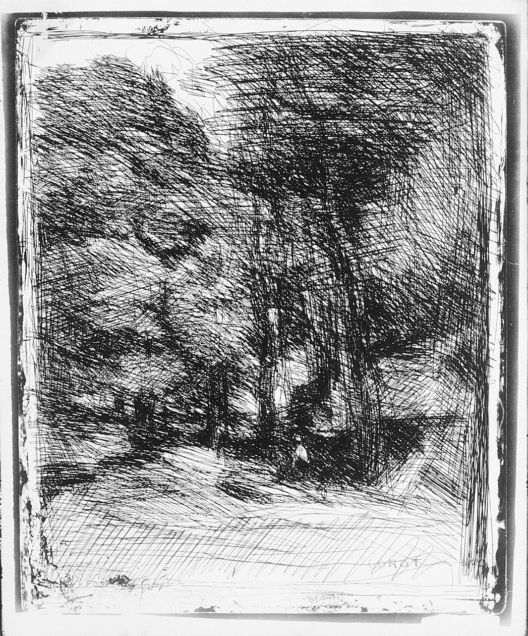 Minde om Bas Brhaut, 1858 af Jean Baptiste Camille Corot