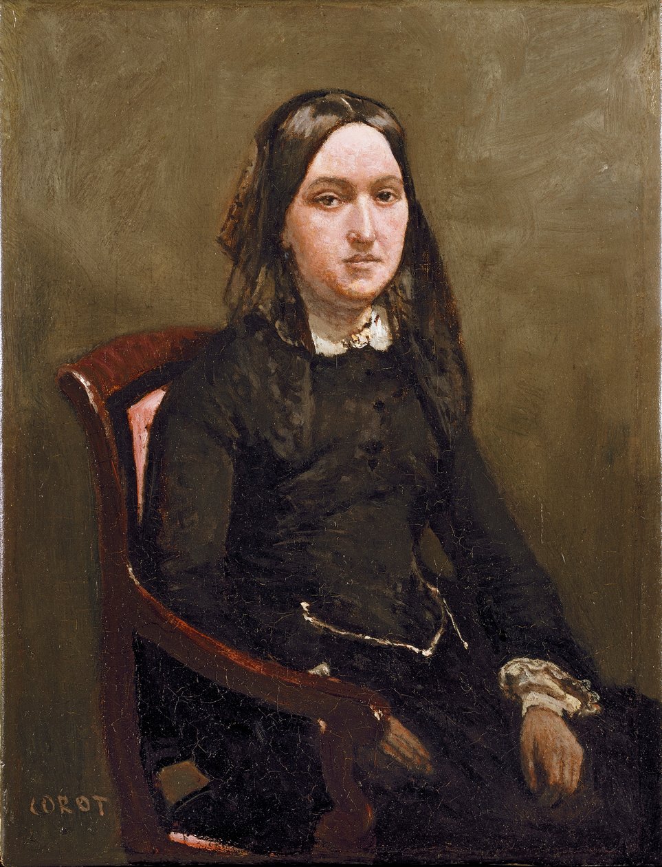 Fru Bison, 1852 af Jean Baptiste Camille Corot