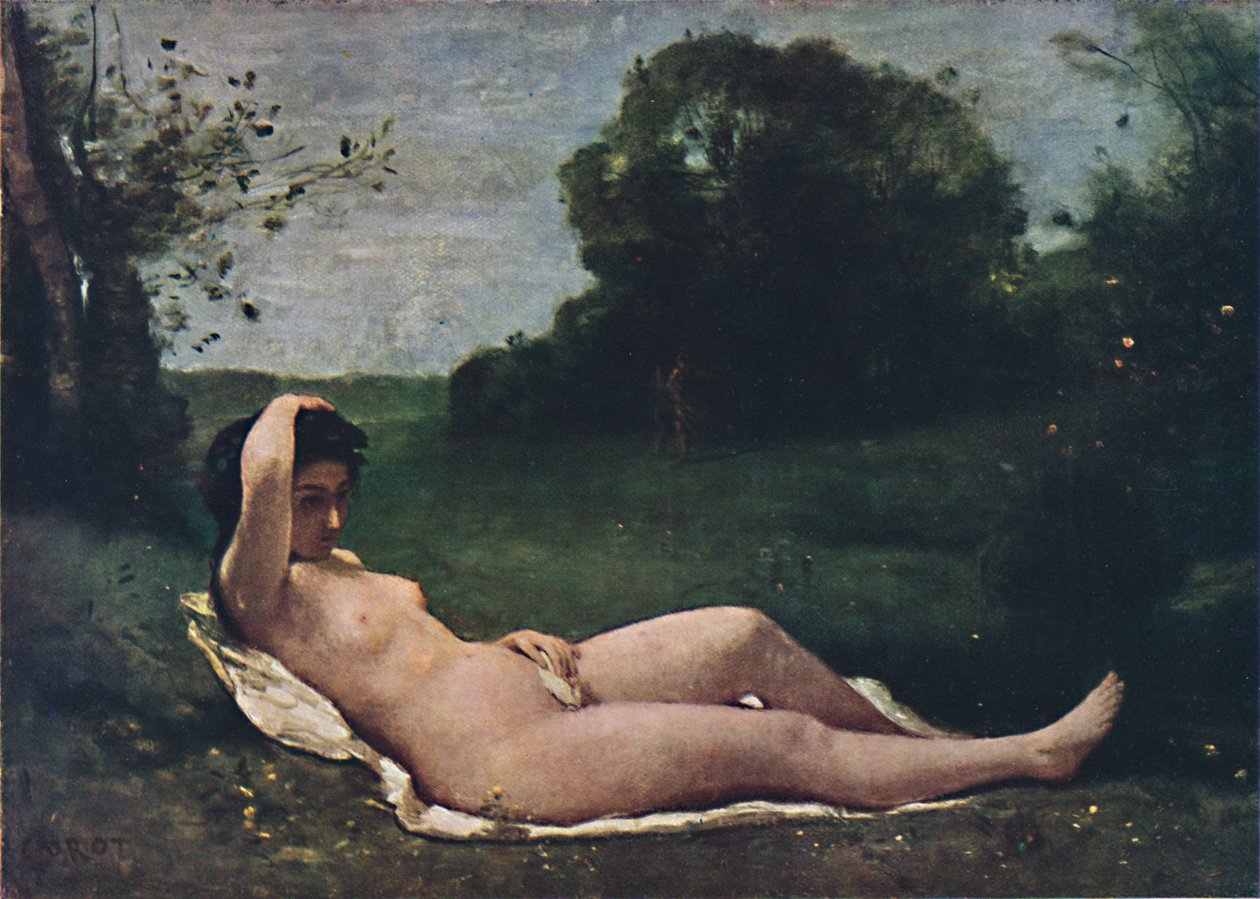 Nymfe, 1859, 1937. af Jean Baptiste Camille Corot