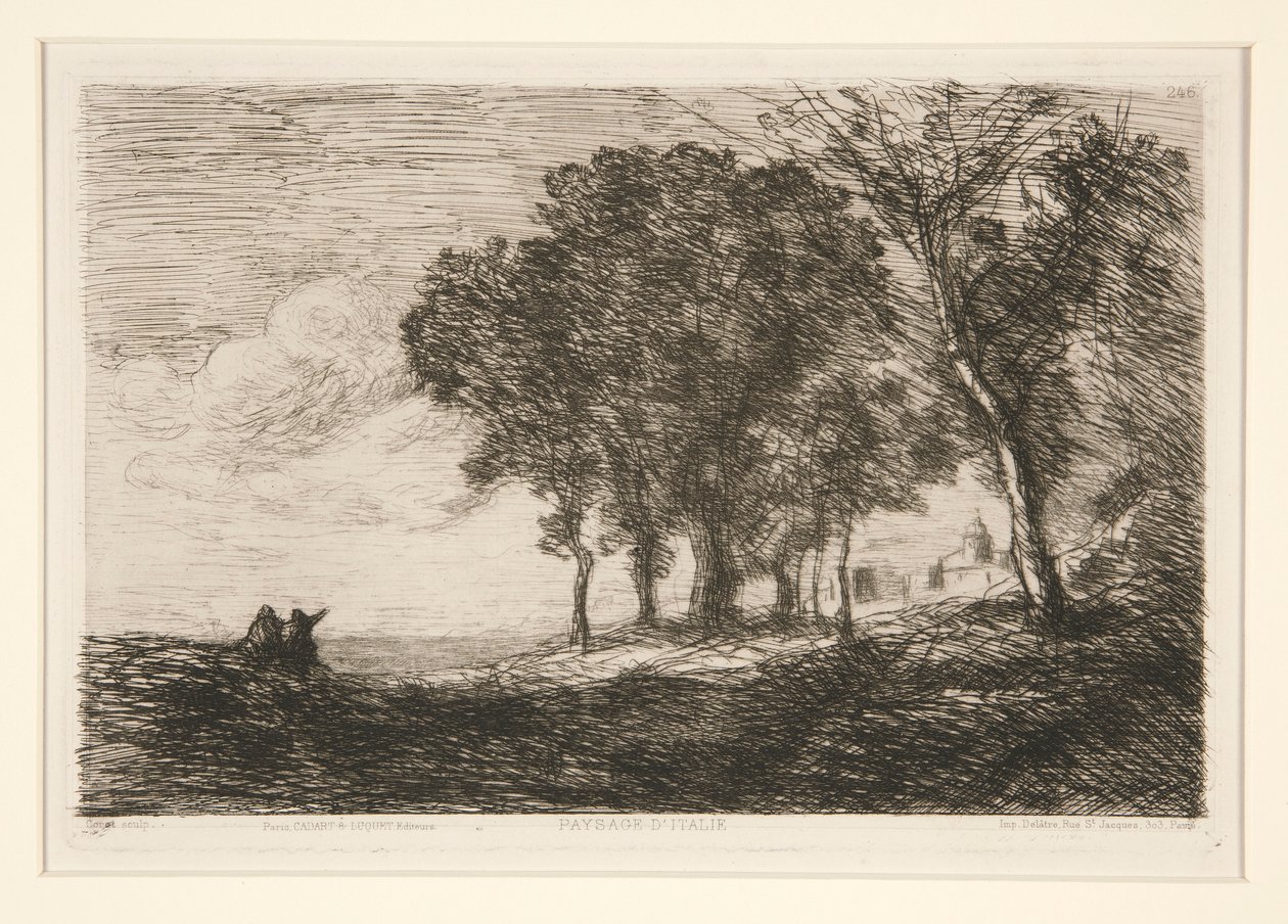 Landskab af af Jean Baptiste Camille Corot