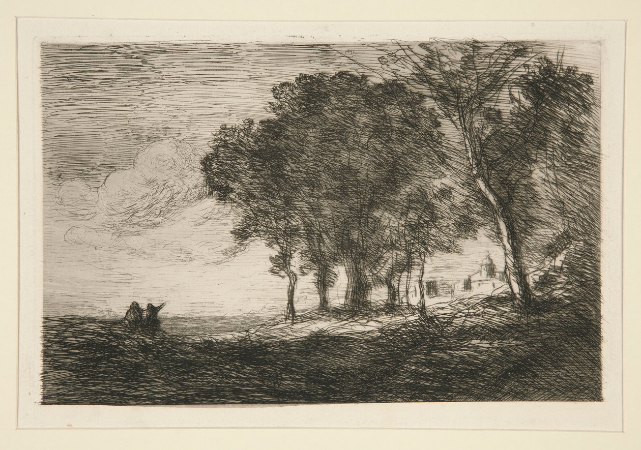 Landskab af af Jean Baptiste Camille Corot