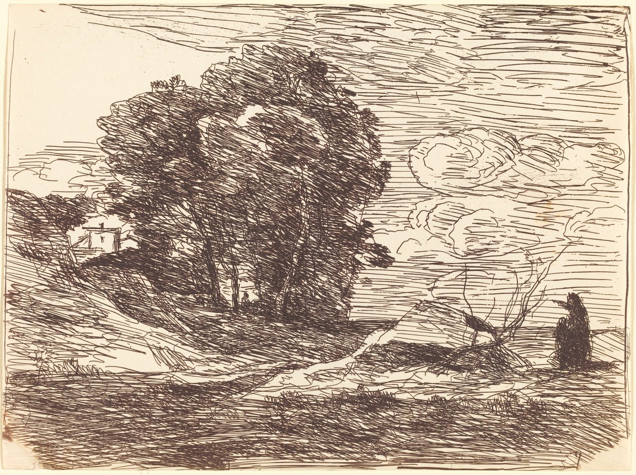 Digterens Bolig af Jean Baptiste Camille Corot