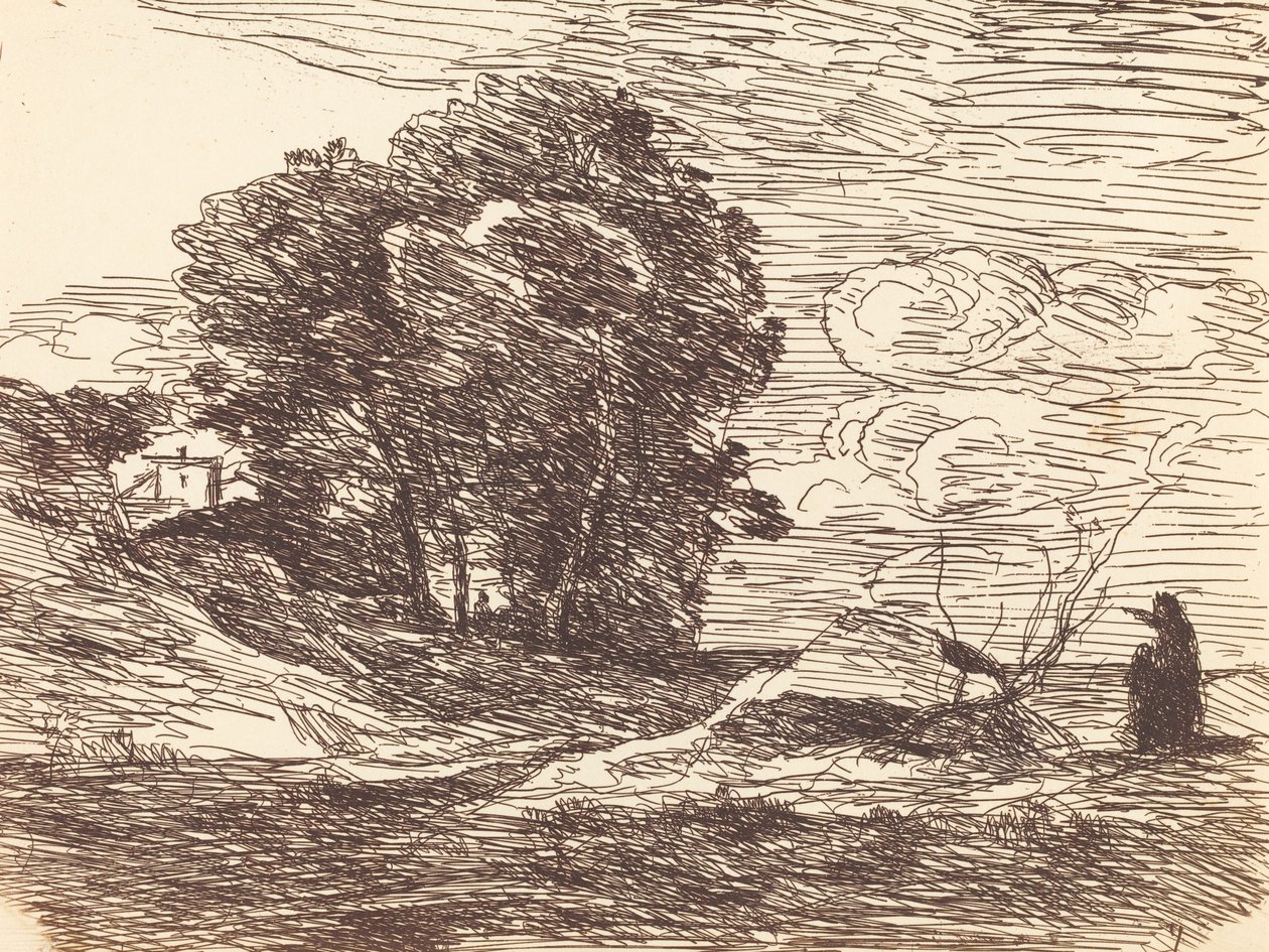 Digterens bolig La Demeure du poete, 1871. af Jean Baptiste Camille Corot