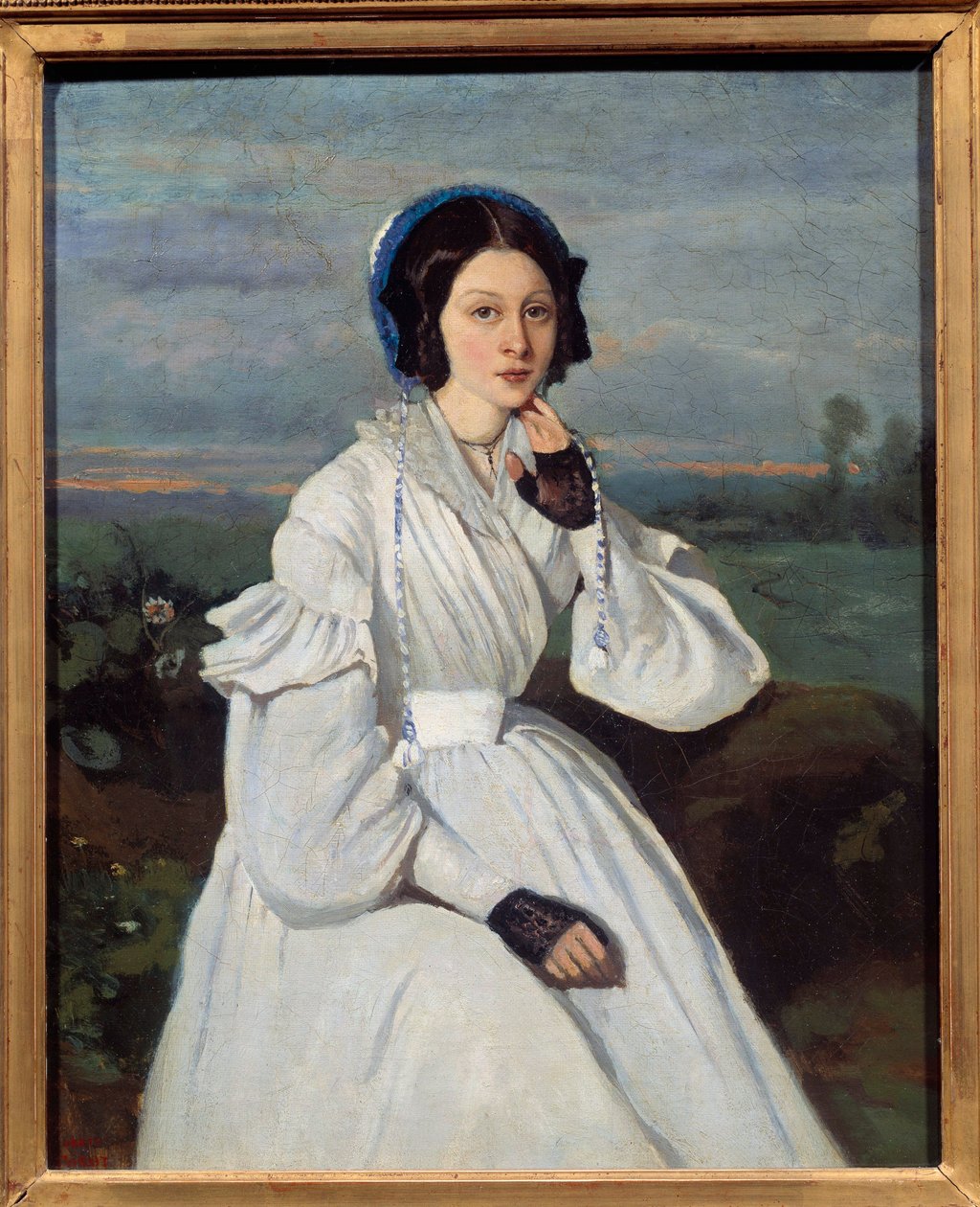 Portræt af Claire Sennegon (1821-?) Maleri af Camille Corot (1796-1875) 1837 søn. 0,43x0,35 m af Jean Baptiste Camille Corot