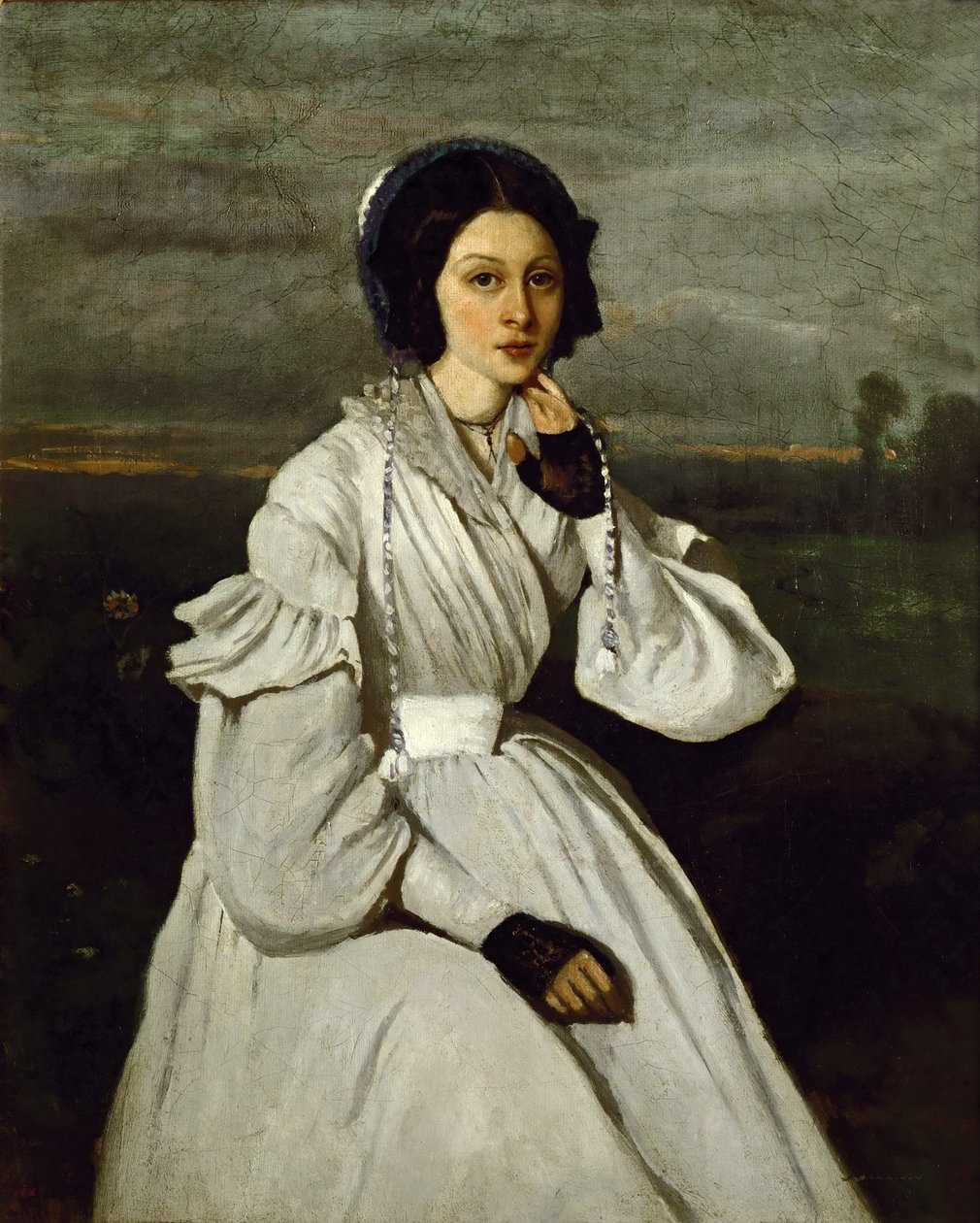 Portræt af Claire Sennegon af Jean Baptiste Camille Corot