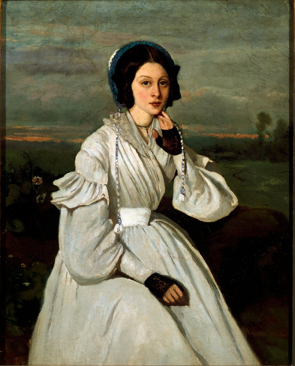 Portræt af Louise Claire Sennegon, fremtidig Madame Charmois. Maleri af Jean Baptiste Camille Corot (1796-1875) af Jean Baptiste Camille Corot