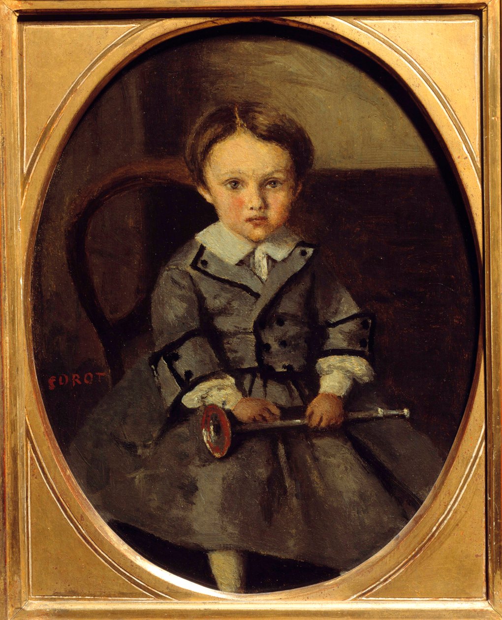 Portræt af Maurice Robert (1853-1925), søn af Francois Robert, ven af Corot Maleri af Camille Corot (1796-1875) 1857 Søn. 0,29x0,23 m af Jean Baptiste Camille Corot
