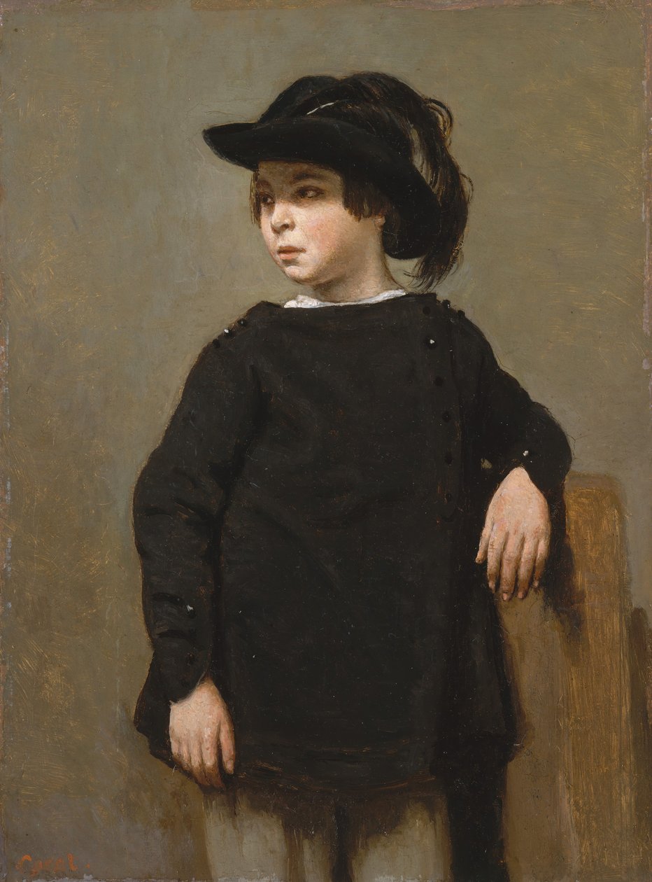 Portræt af et barn, ca. 1835. af Jean Baptiste Camille Corot