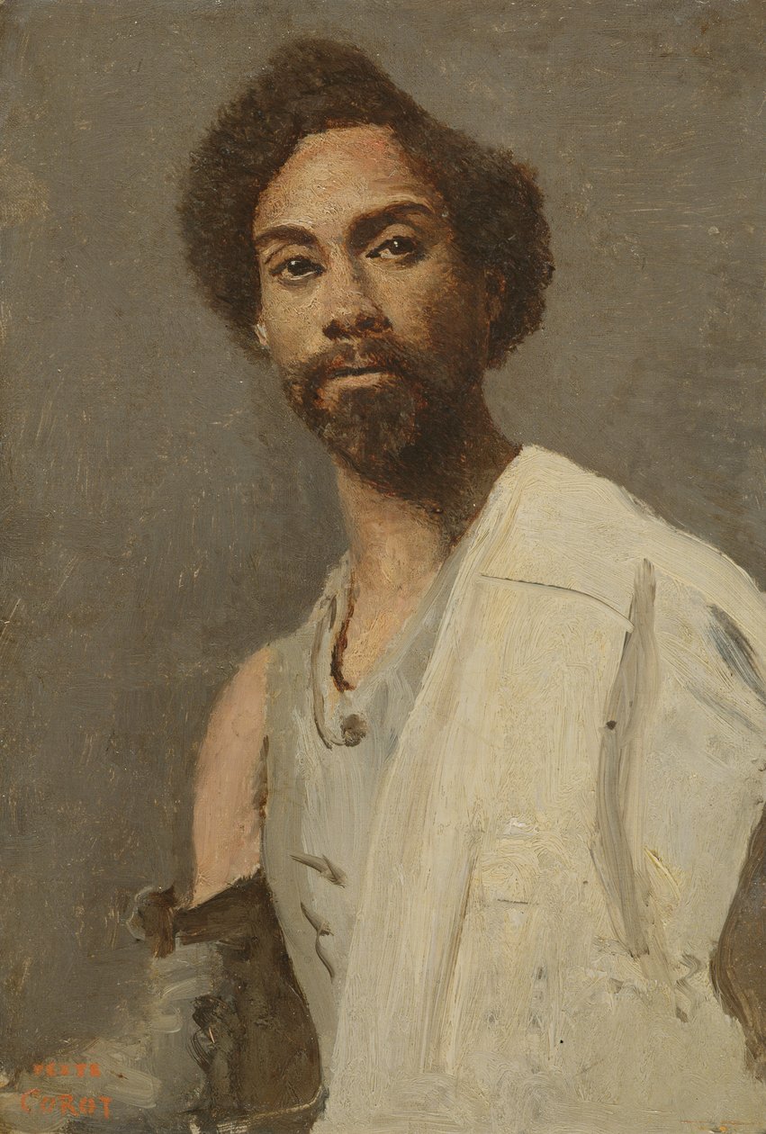 Portræt af en abessinisk mand af Jean Baptiste Camille Corot
