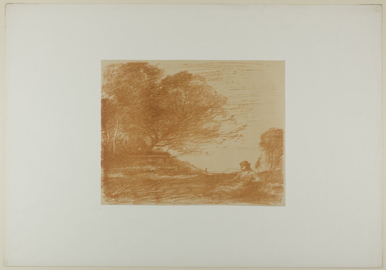Sappho af Jean Baptiste Camille Corot