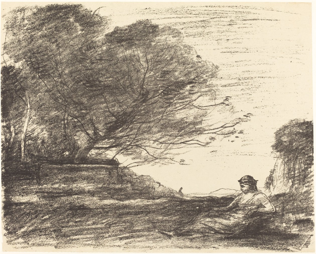 Sappho Safo, 1871. af Jean Baptiste Camille Corot