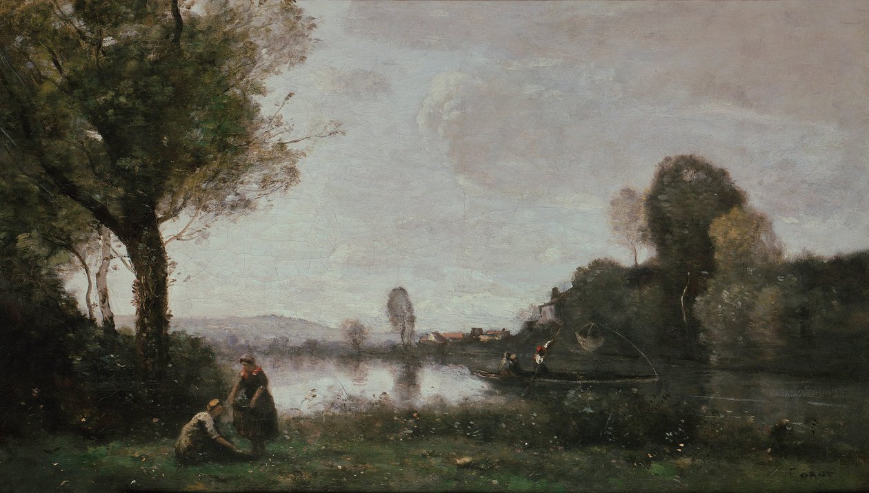 Seine-landskab nær Chatou, 1885 af Jean Baptiste Camille Corot