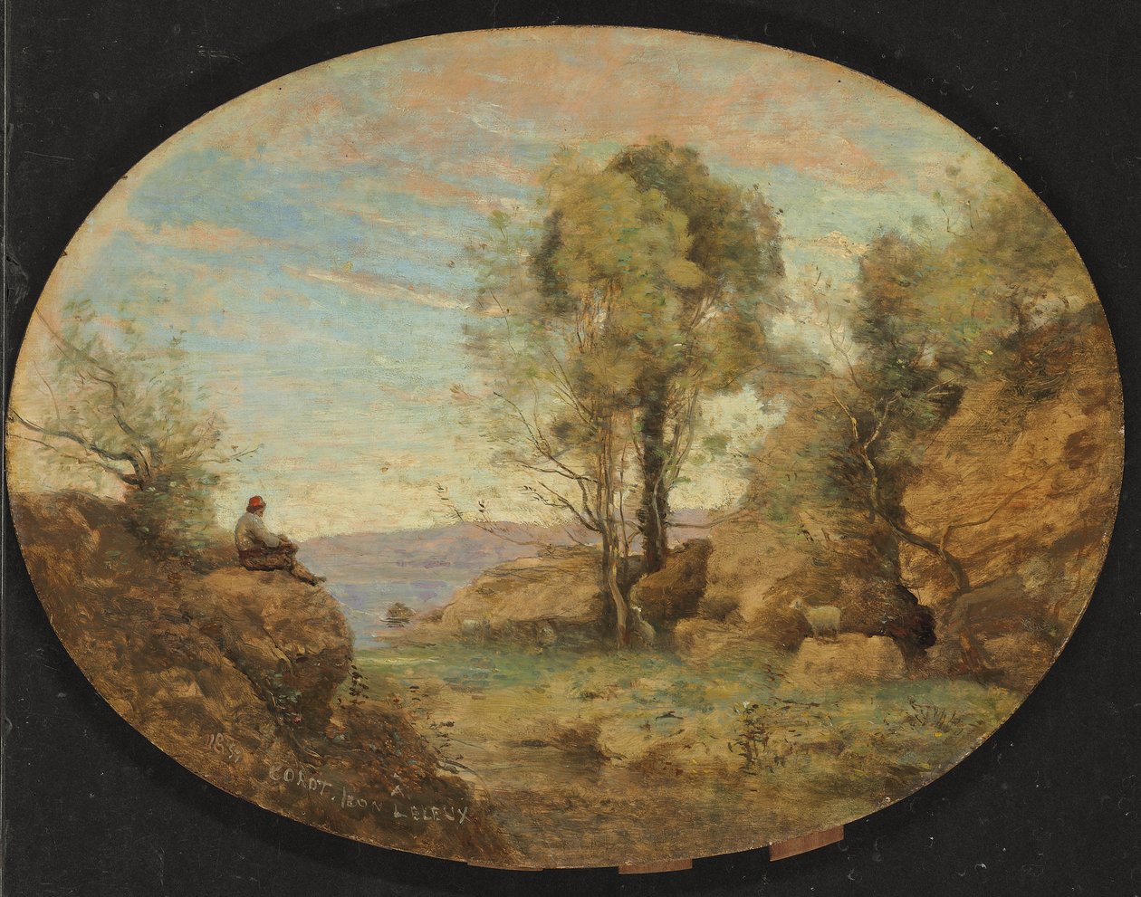 Hyrde med udsigt over en klippekløft, 1859 af Jean Baptiste Camille Corot