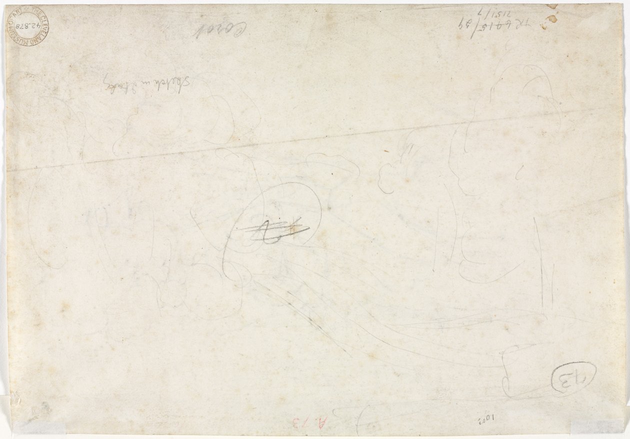 Skitse til et landskab (verso) af Jean Baptiste Camille Corot