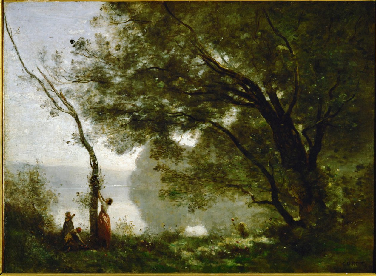 Souvenir fra Mortefontaine, Frankrig ... af Jean Baptiste Camille Corot