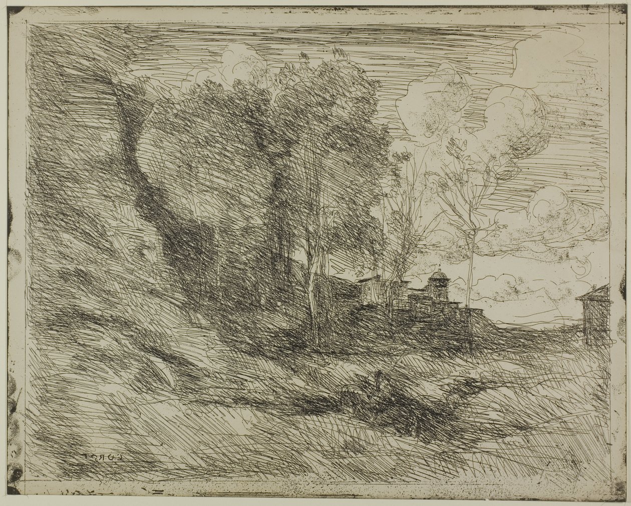 Souvenir fra Ostia af Jean Baptiste Camille Corot