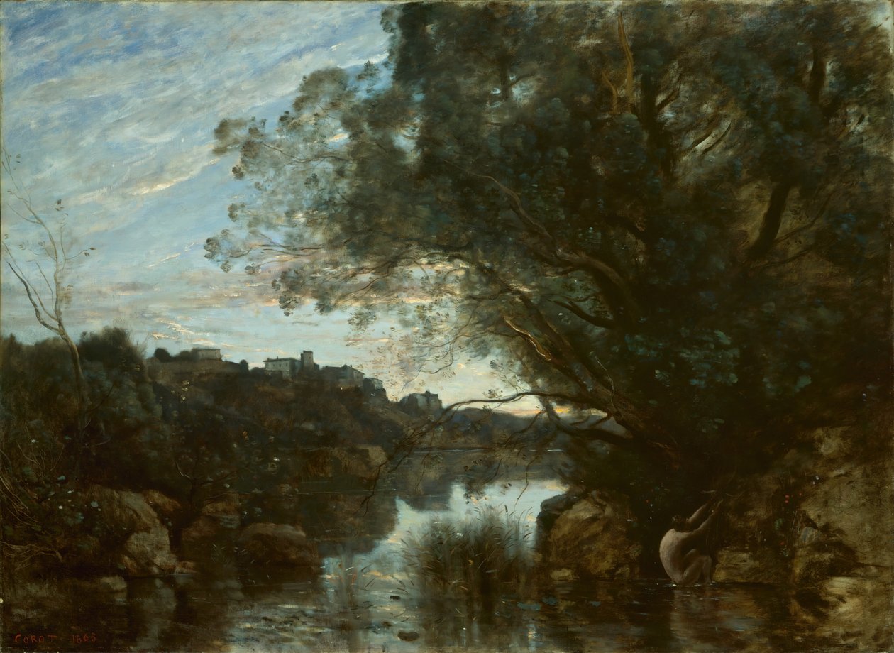 Souvenir fra omgivelserne ved Lake Nemi, 1865. af Jean Baptiste Camille Corot