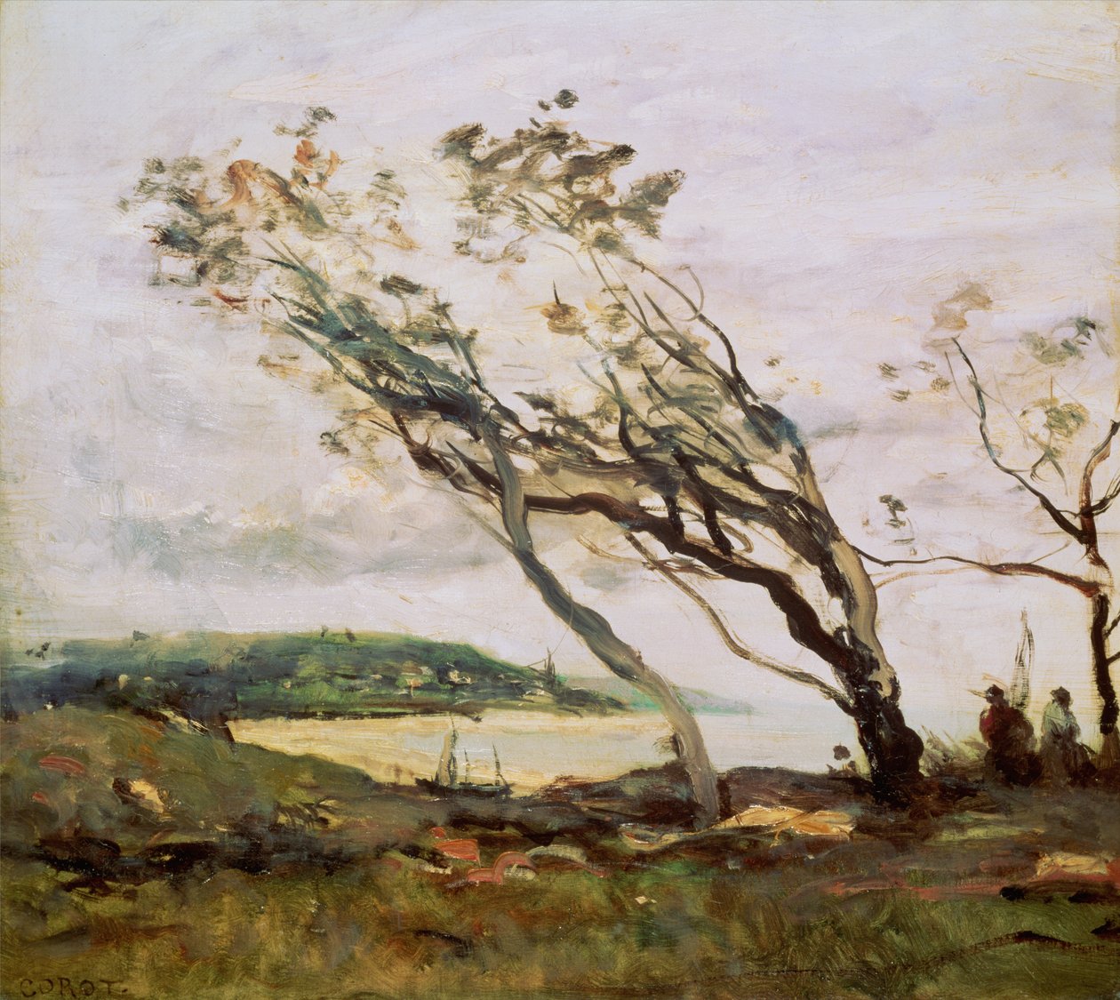 Stormfuld dag på Kanalen af Jean Baptiste Camille Corot