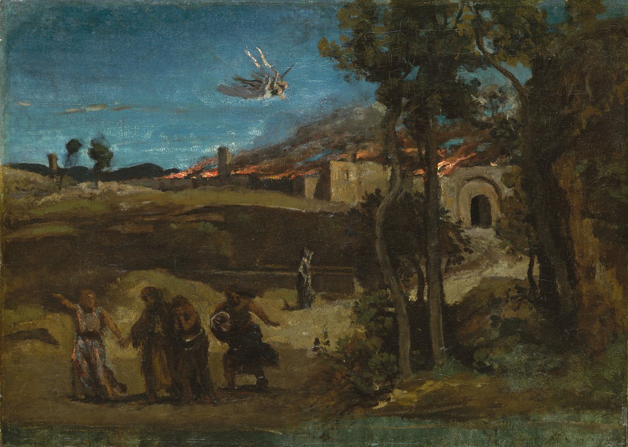 Studie til The Destruction of Sodom, 1843. af Jean Baptiste Camille Corot