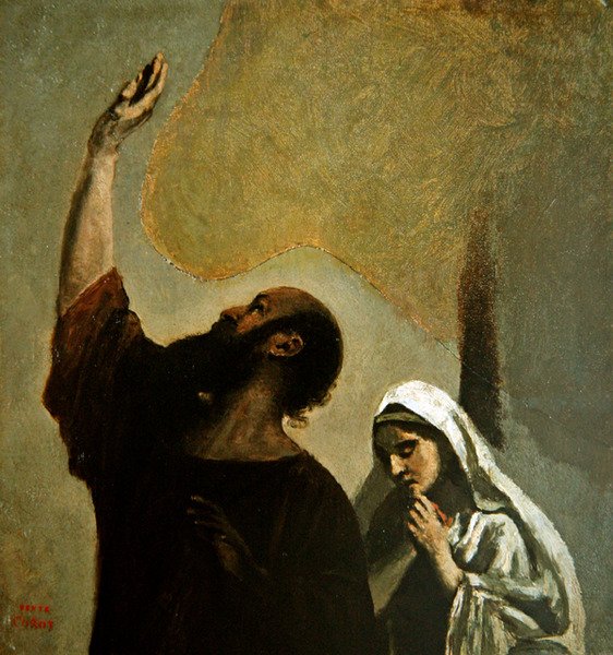 Kristi dåb (olie på lærred) af Jean Baptiste Camille Corot