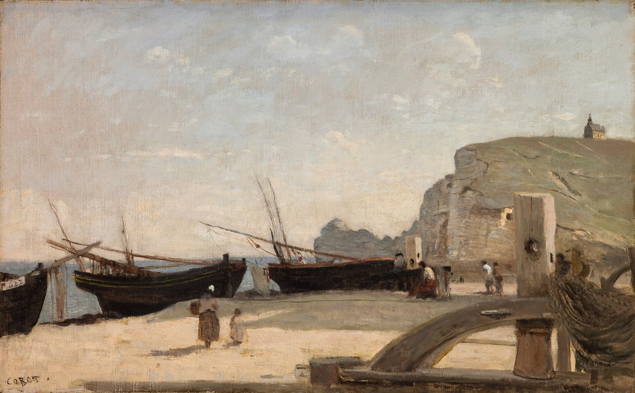Stranden, Etretat af Jean Baptiste Camille Corot