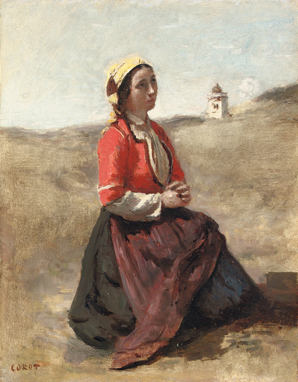 Bretonen i bøn, af Jean Baptiste Camille Corot
