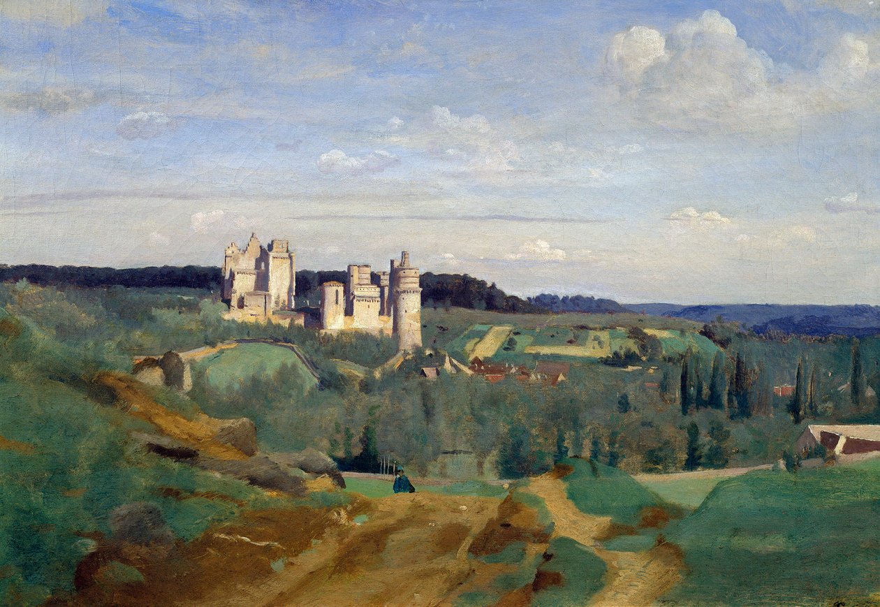 Pierrefonds Slot Maleri af Camille Corot (1796-1875) 1834 Quimper, Musee Des Beaux Arts af Jean Baptiste Camille Corot