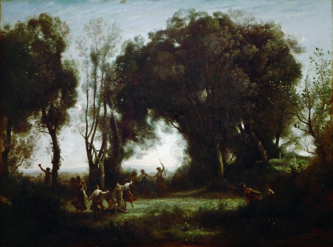 Nymfernes dans af Jean Baptiste Camille Corot
