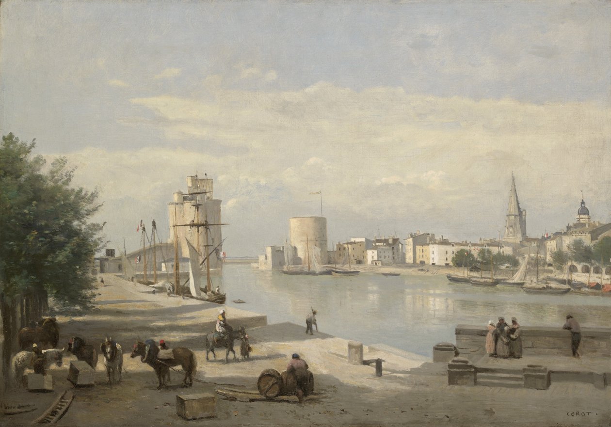 Havnen i La Rochelle af Jean-Baptiste-Camille Corot