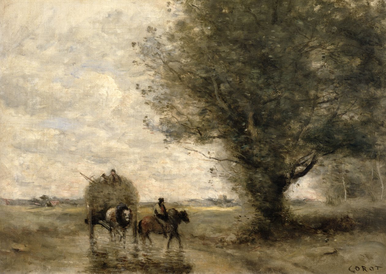 Høvognen, ca. 1860 af Jean Baptiste Camille Corot