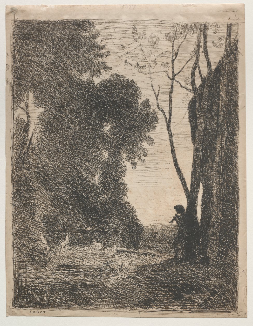 Den lille Hyrde af Jean Baptiste Camille Corot