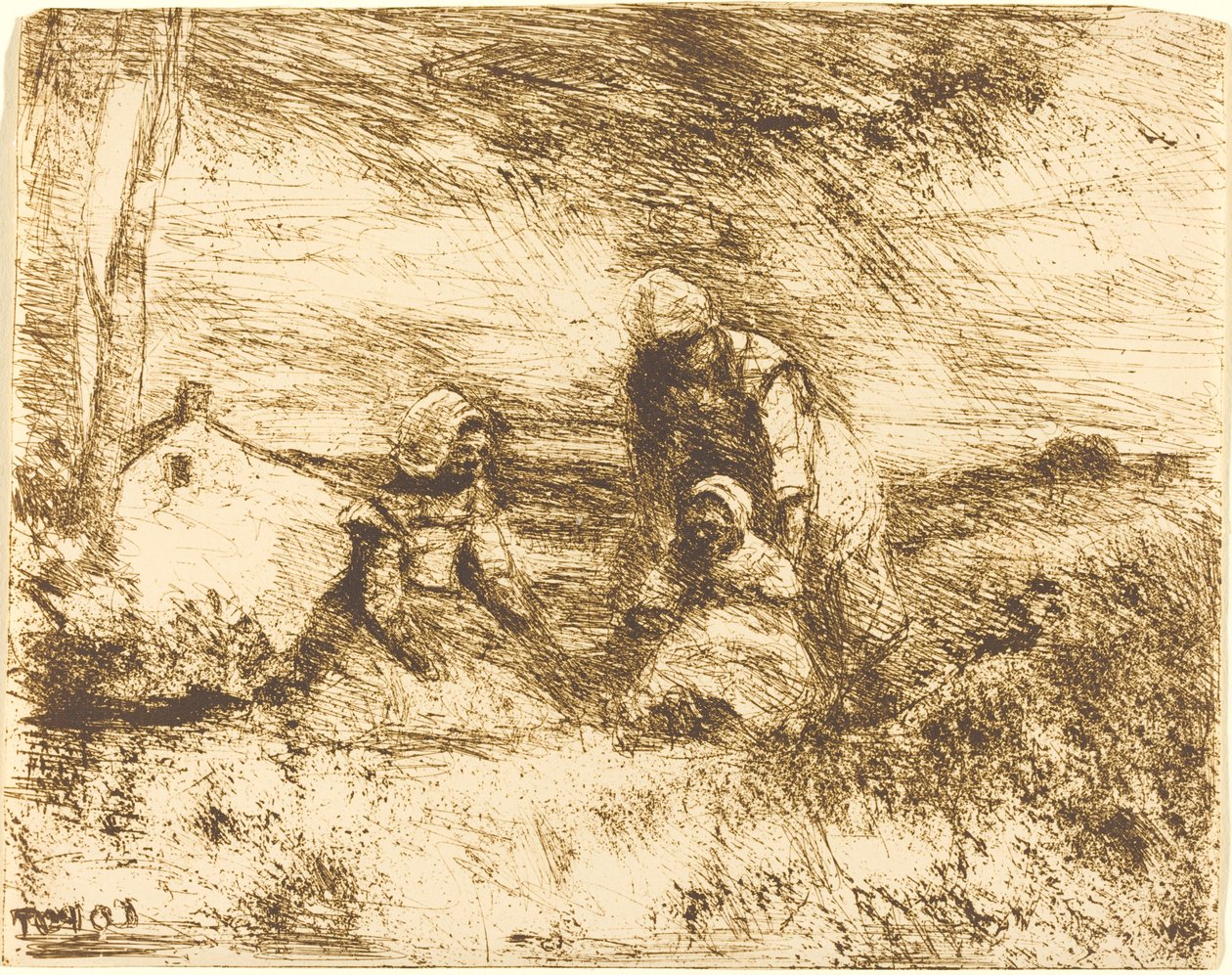Lillesøsteren af Jean Baptiste Camille Corot