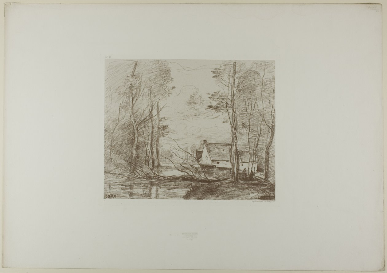 Møllen i Cuincy, nær Douai af Jean-Baptiste-Camille Corot