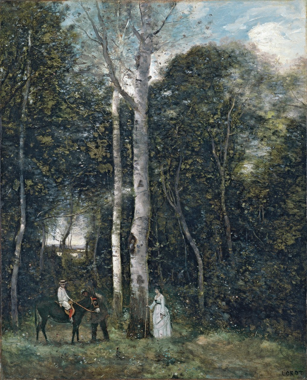 Parc des Lions ved Port-Marly af Jean Baptiste Camille Corot