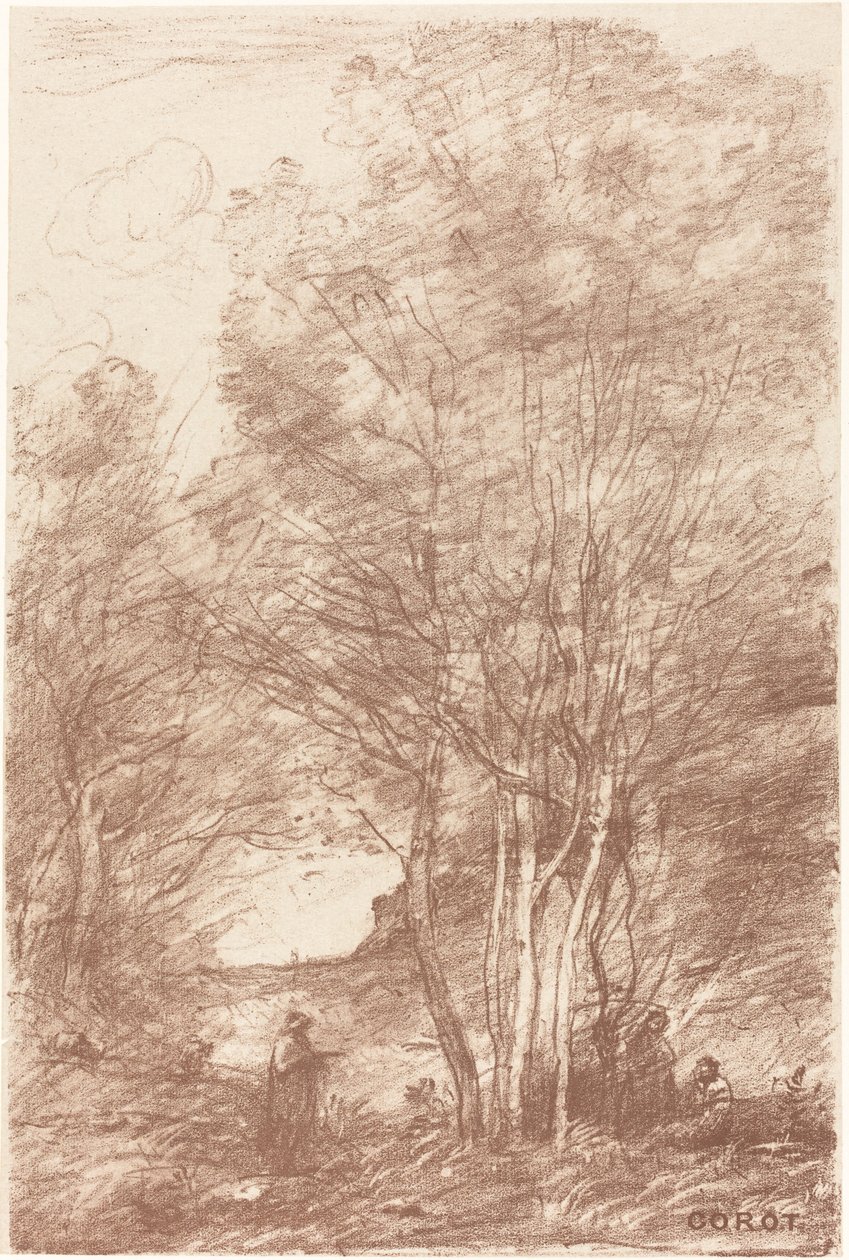 Filosoffernes tilbagetog af Jean Baptiste Camille Corot