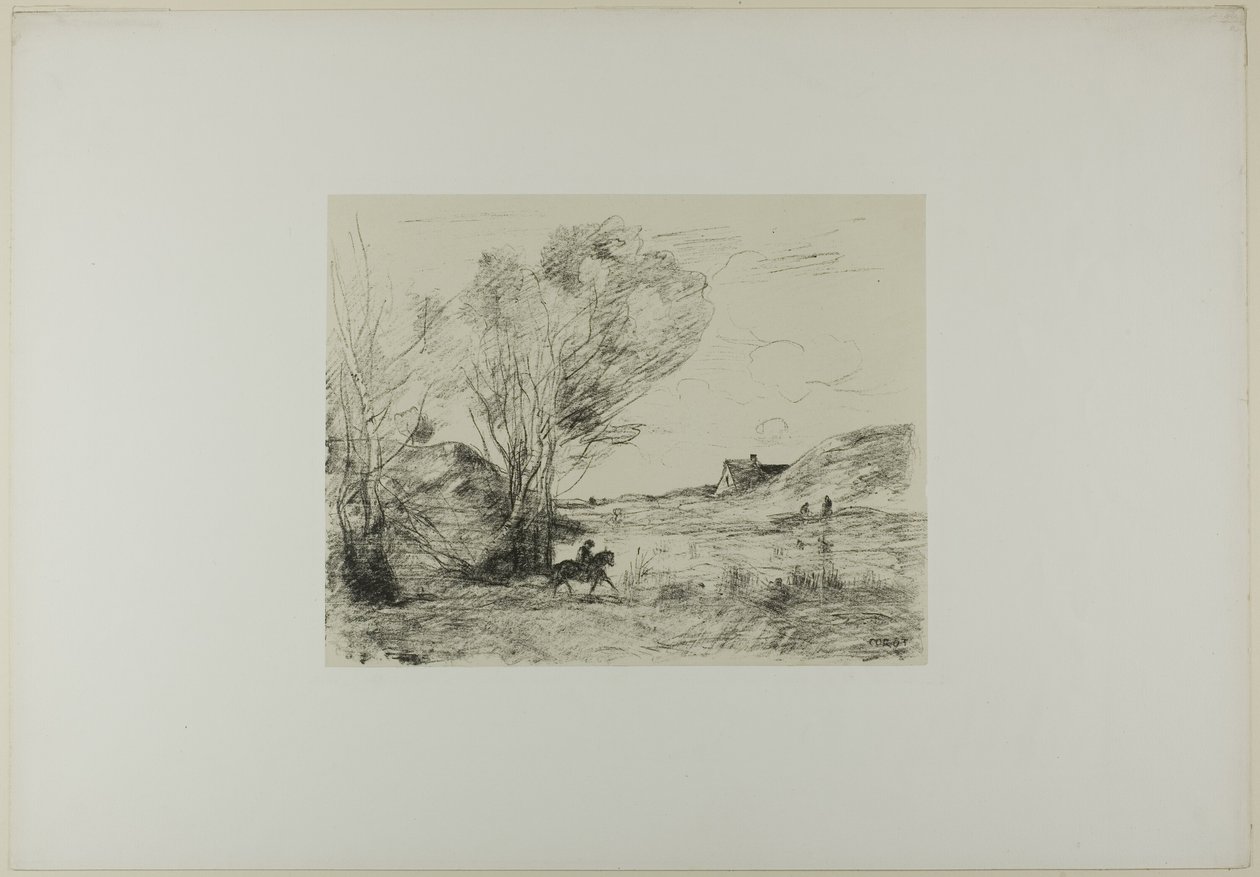Rytteren i sivene af Jean Baptiste Camille Corot
