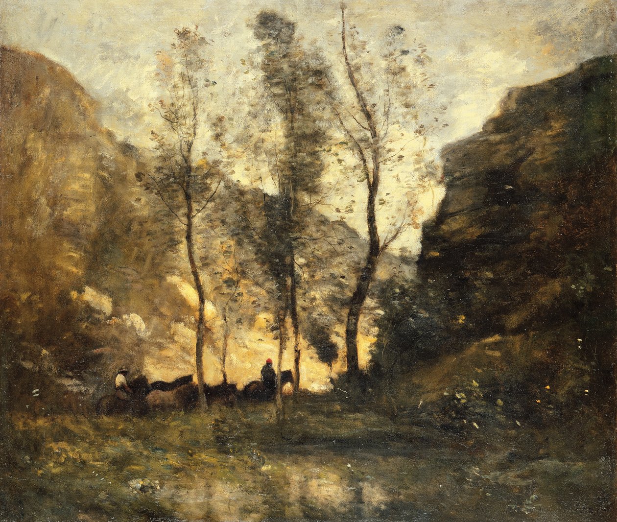 Smuglerne, ca. 1871-72 af Jean Baptiste Camille Corot