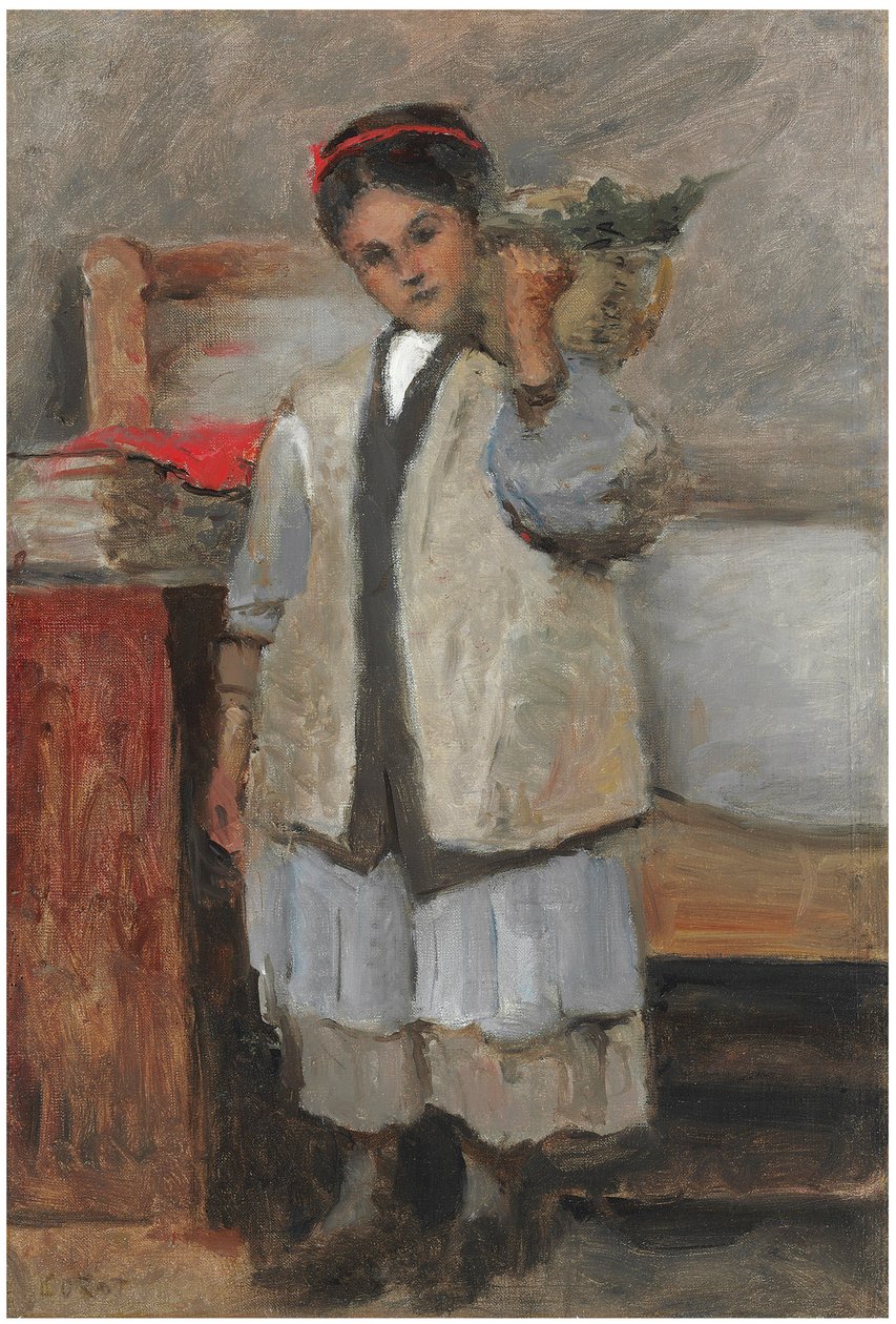 Den unge serafin klædt i Corots vest af Jean Baptiste Camille Corot