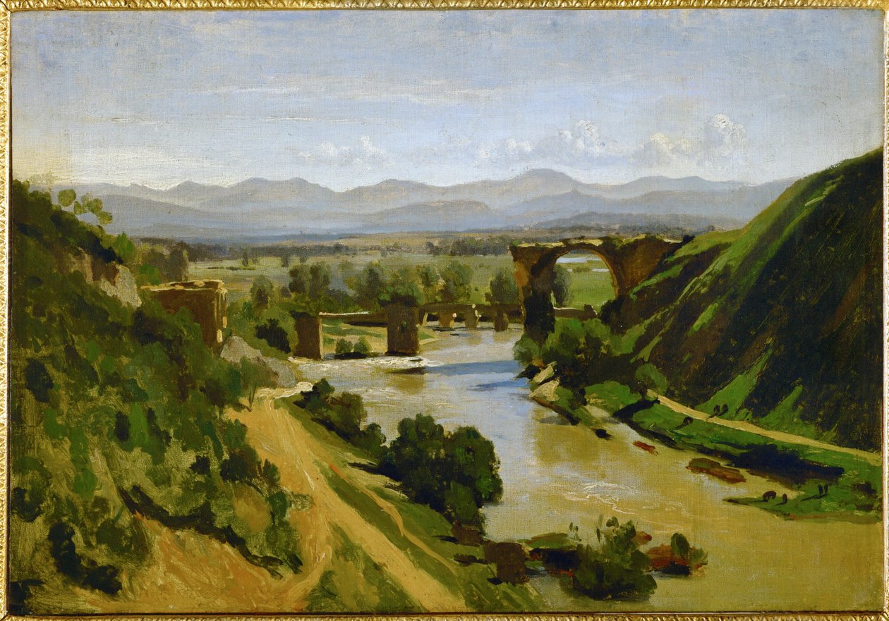 Broen ved Narni i Italien ... af Jean Baptiste Camille Corot