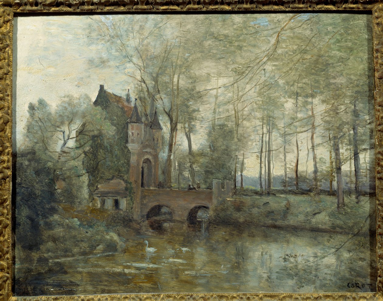 Slottet Wagnouville. Maleri af Camille Corot (1796-1875) af Jean Baptiste Camille Corot