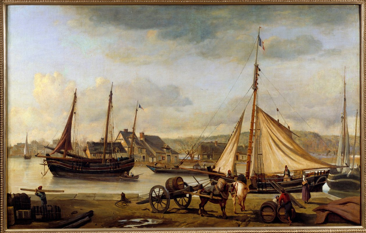 Den forreste havn i Rouen i 1834 Maleri af Camille Corot (1796-1875) 1834 Søn. 1,1x1,73 m Rouen, Musee des Beaux Arts af Jean Baptiste Camille Corot
